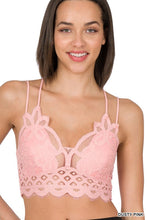 Load image into Gallery viewer, CROCHET LACE BRALETTE WITH BRA PADS
